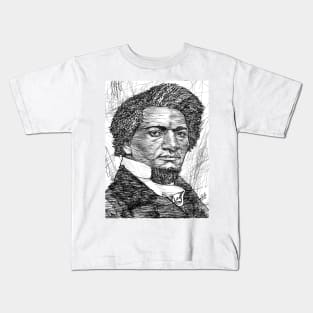 FREDERICK DOUGLASS ink portrait .2 Kids T-Shirt